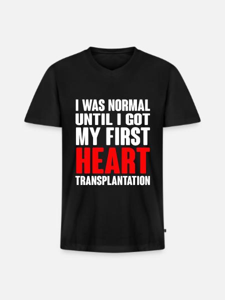 Open Heart Surgery Gift - Men's Premium Organic T-shirt with V-neck - black