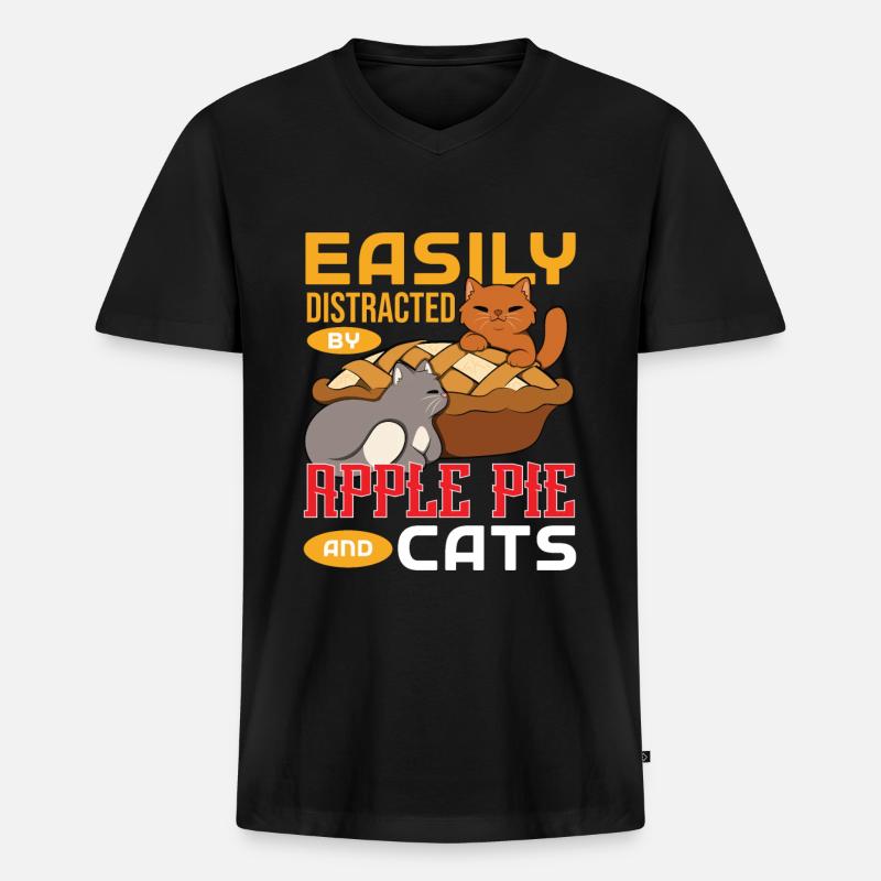 Apfelkuchen - Männer Premium Bio T-Shirt mit V-Ausschnitt - Schwarz