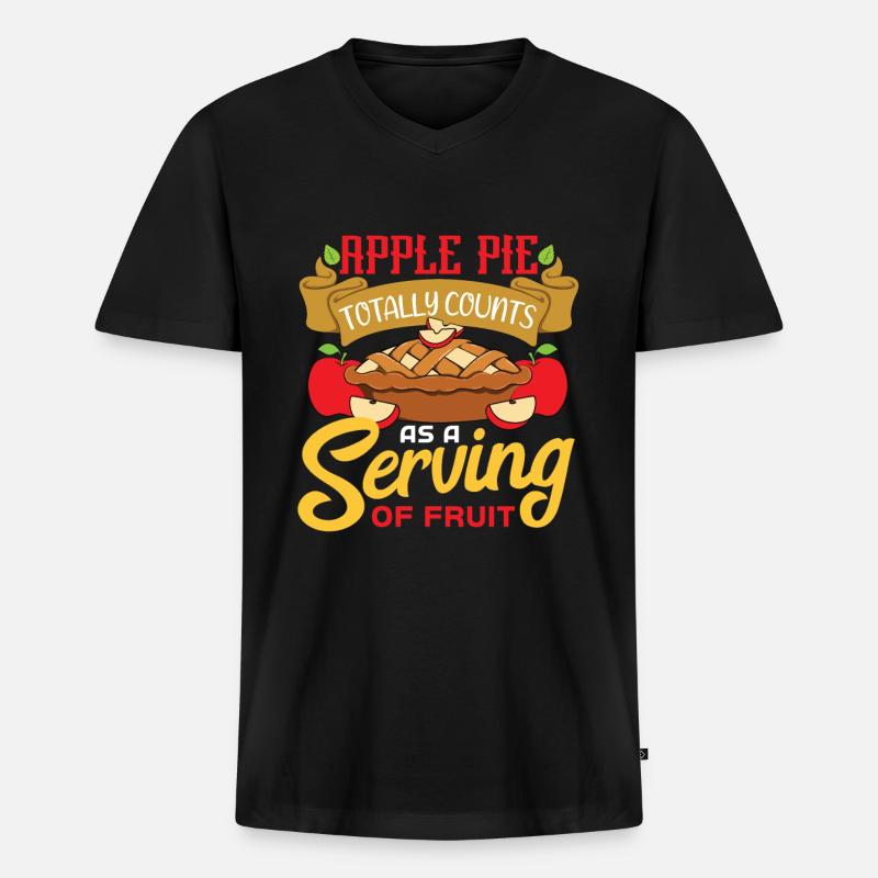 Apfelkuchen - Männer Premium Bio T-Shirt mit V-Ausschnitt - Schwarz