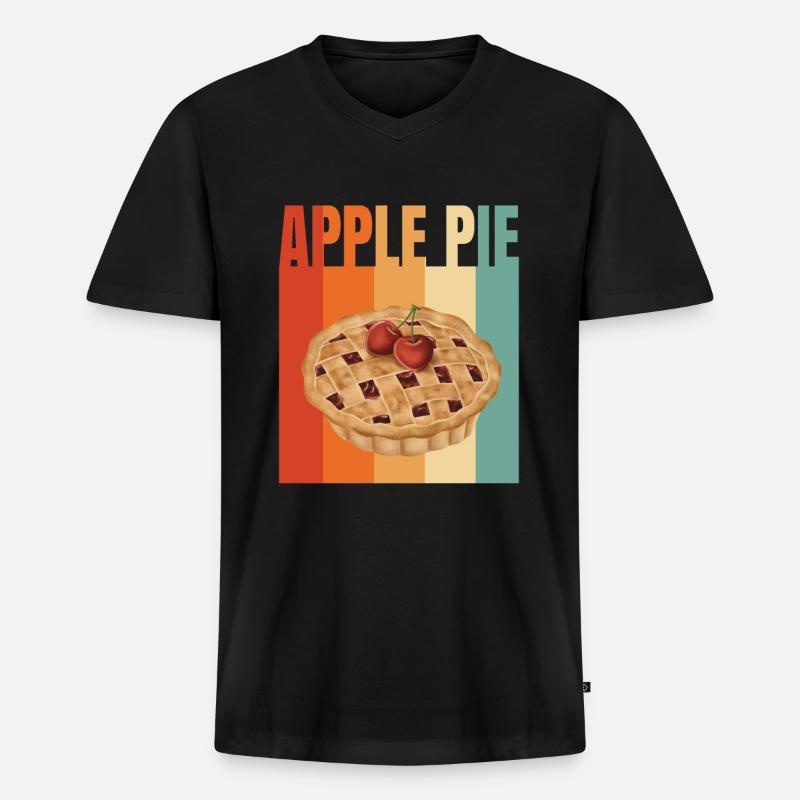 Apfelkuchen - Männer Premium Bio T-Shirt mit V-Ausschnitt - Schwarz