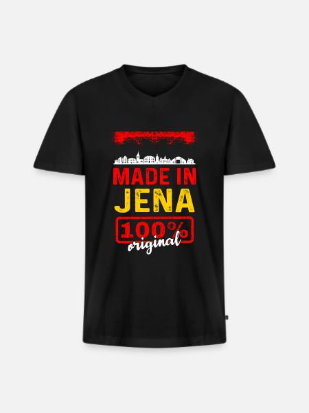 Jena - Männer Premium Bio T-Shirt mit V-Ausschnitt - Schwarz