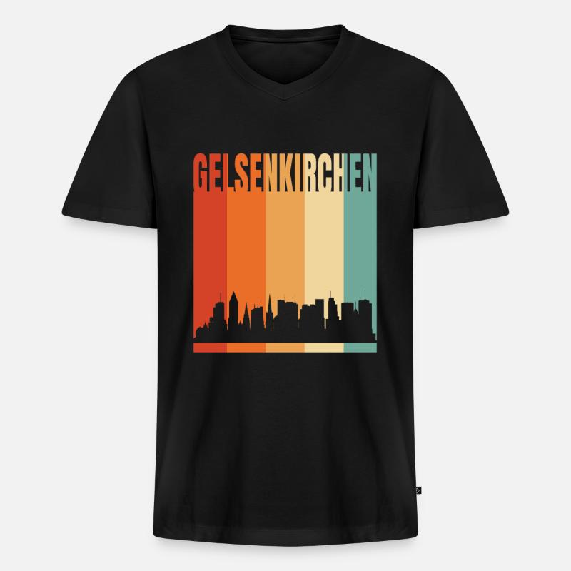 Gelsenkirchen - Männer Premium Bio T-Shirt mit V-Ausschnitt - Schwarz