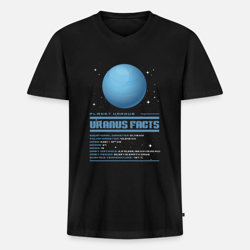 Uranus - Männer Premium Bio T-Shirt mit V-Ausschnitt - Schwarz
