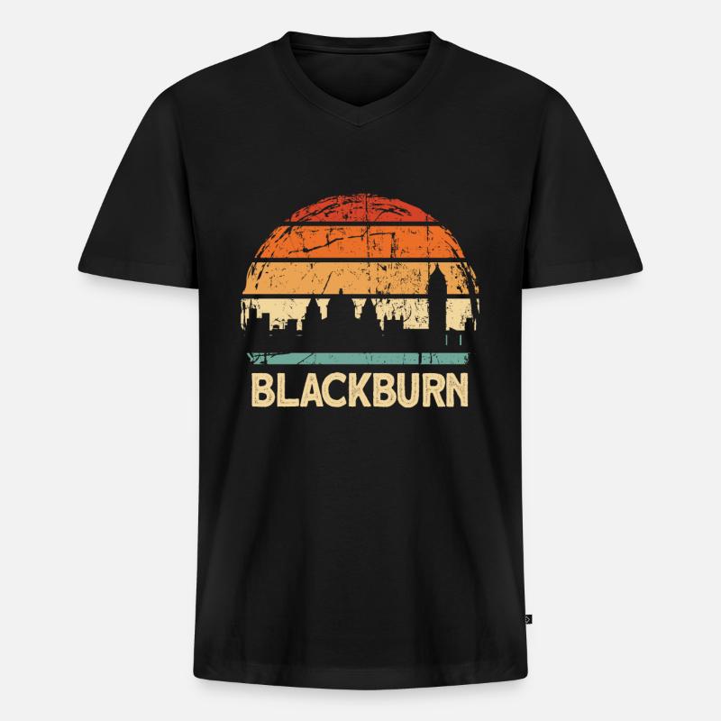 Blackburn - Männer Premium Bio T-Shirt mit V-Ausschnitt - Schwarz
