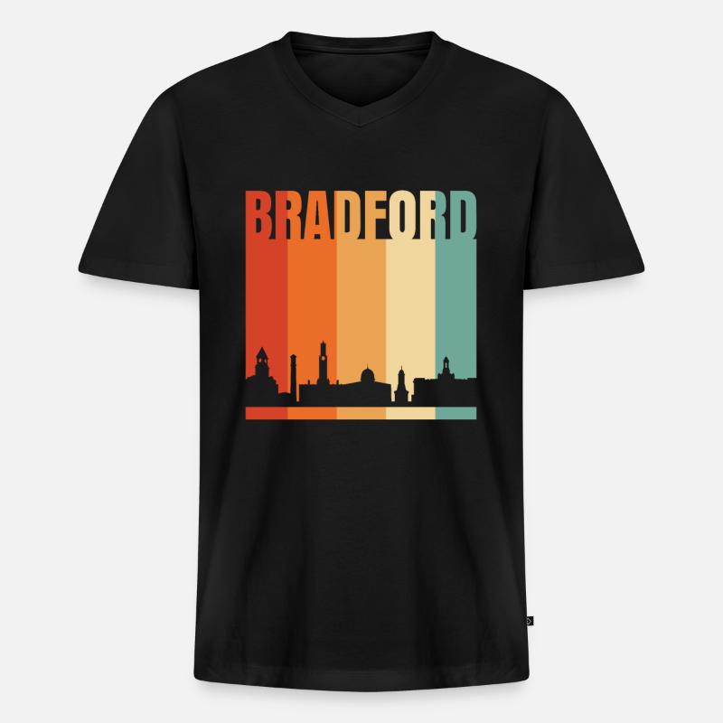 Bradford - Männer Premium Bio T-Shirt mit V-Ausschnitt - Schwarz
