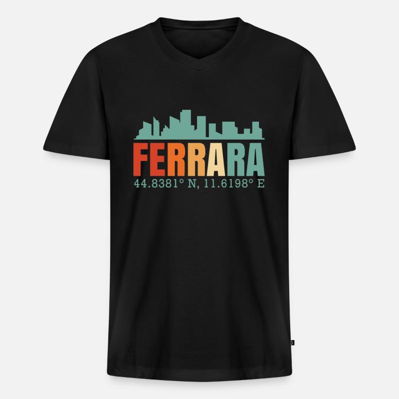Ferrara - Männer Premium Bio T-Shirt mit V-Ausschnitt - Schwarz