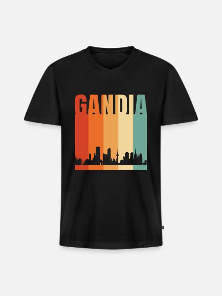 Gandia - Men's Premium Organic T-shirt with V-neck - black