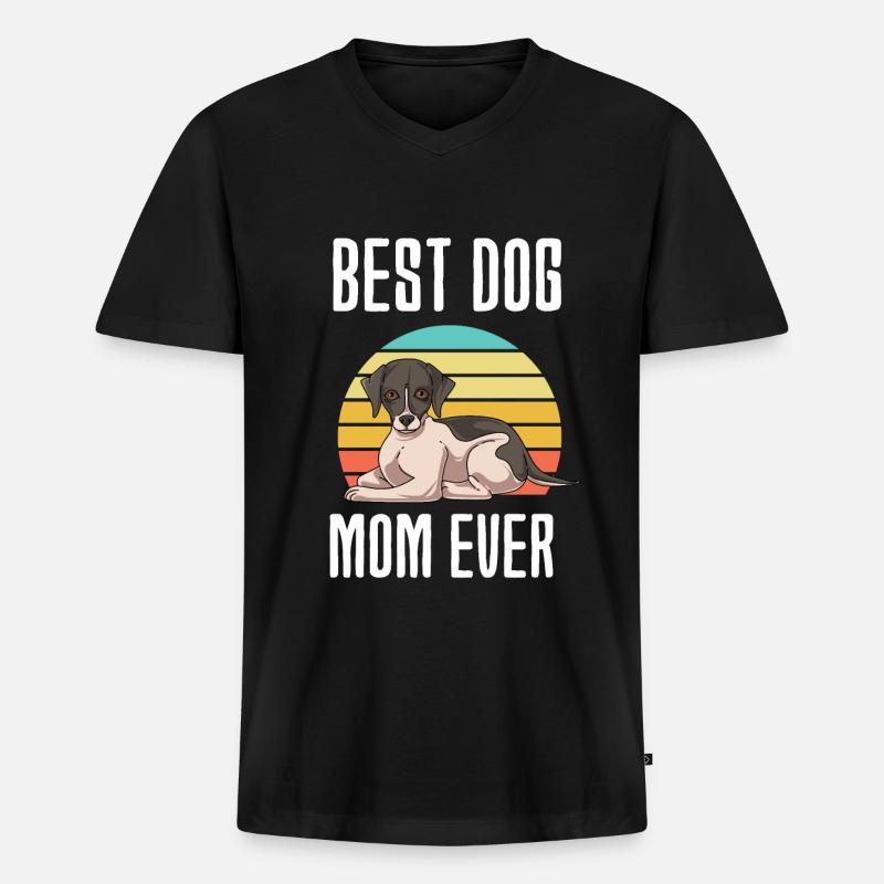 Whippet - Männer Premium Bio T-Shirt mit V-Ausschnitt - Schwarz