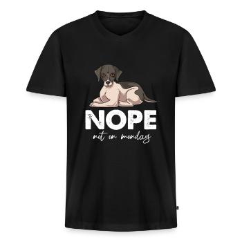 Whippet - Men's Premium Organic T-shirt with V-neck - black - Front - Nico (187cm)