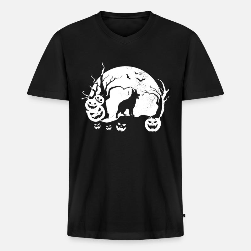 Australian Cattle Dog - Männer Premium Bio T-Shirt mit V-Ausschnitt - Schwarz