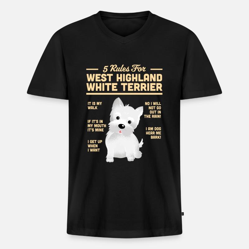 West highland terrier - Männer Premium Bio T-Shirt mit V-Ausschnitt - Schwarz