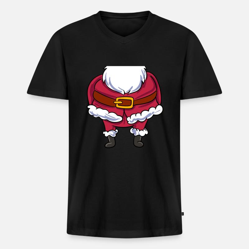Weihnachtsmann-Kostüm - Männer Premium Bio T-Shirt mit V-Ausschnitt - Schwarz