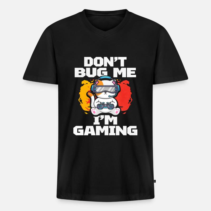 Zocken Gaming Computer Spiele Geschenk - Männer Premium Bio T-Shirt mit V-Ausschnitt - Schwarz