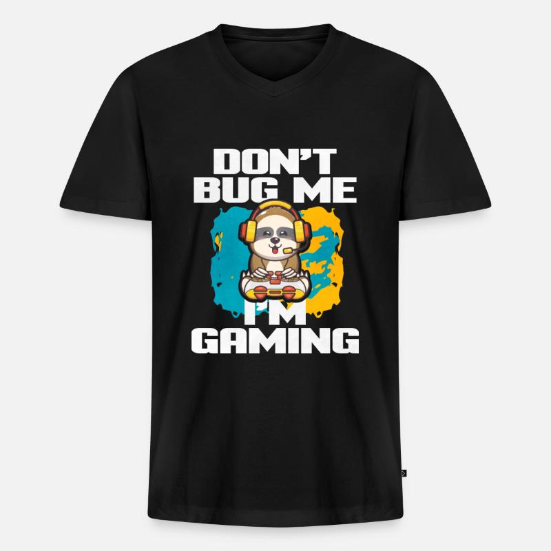 Zocken Gaming Computer Spiele Geschenk - Männer Premium Bio T-Shirt mit V-Ausschnitt - Schwarz