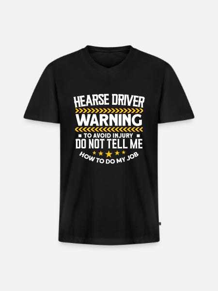 Hearse driver - Men's Premium Organic T-shirt with V-neck - black