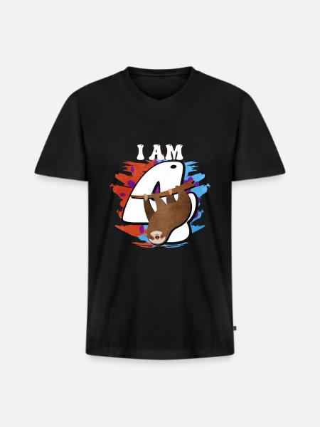 I am 4 sloth - Men's Premium Organic T-shirt with V-neck - black