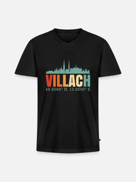 Villach - Men's Premium Organic T-shirt with V-neck - black