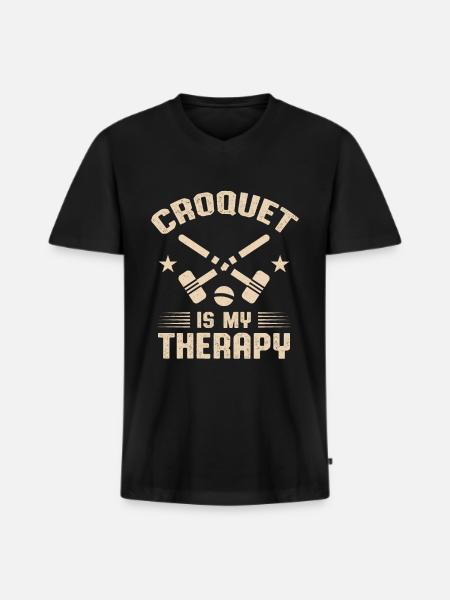 Croquet - Men's Premium Organic T-shirt with V-neck - black