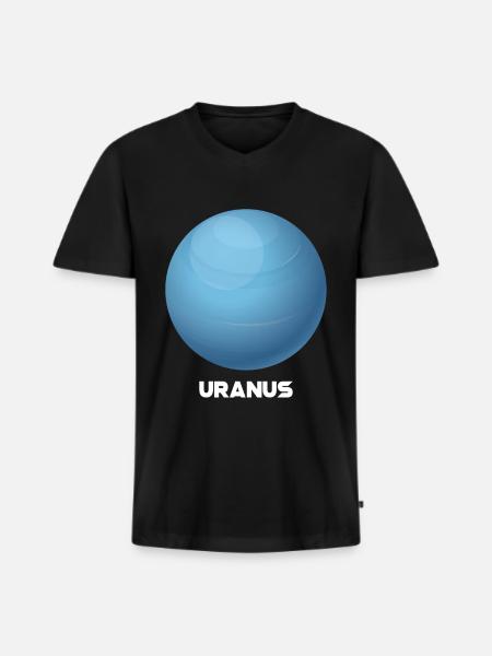 Uranus - Men's Premium Organic T-shirt with V-neck - black
