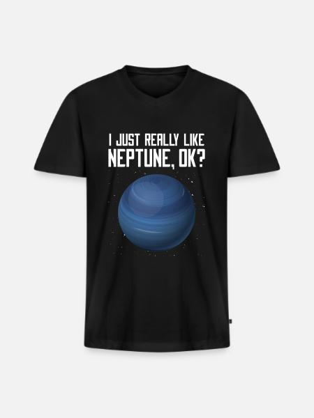 Neptune - Men's Premium Organic T-shirt with V-neck - black