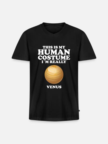 Venus - Men's Premium Organic T-shirt with V-neck - black
