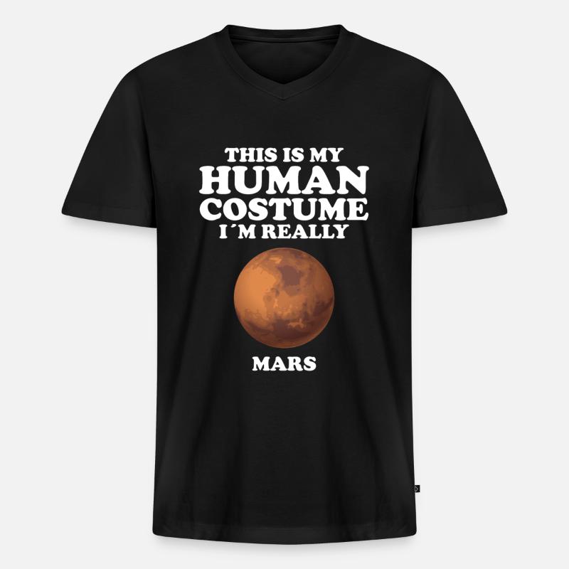 Mars - Männer Premium Bio T-Shirt mit V-Ausschnitt - Schwarz