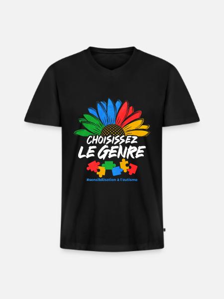 Autism Autism Gift - Men's Premium Organic T-shirt with V-neck - black