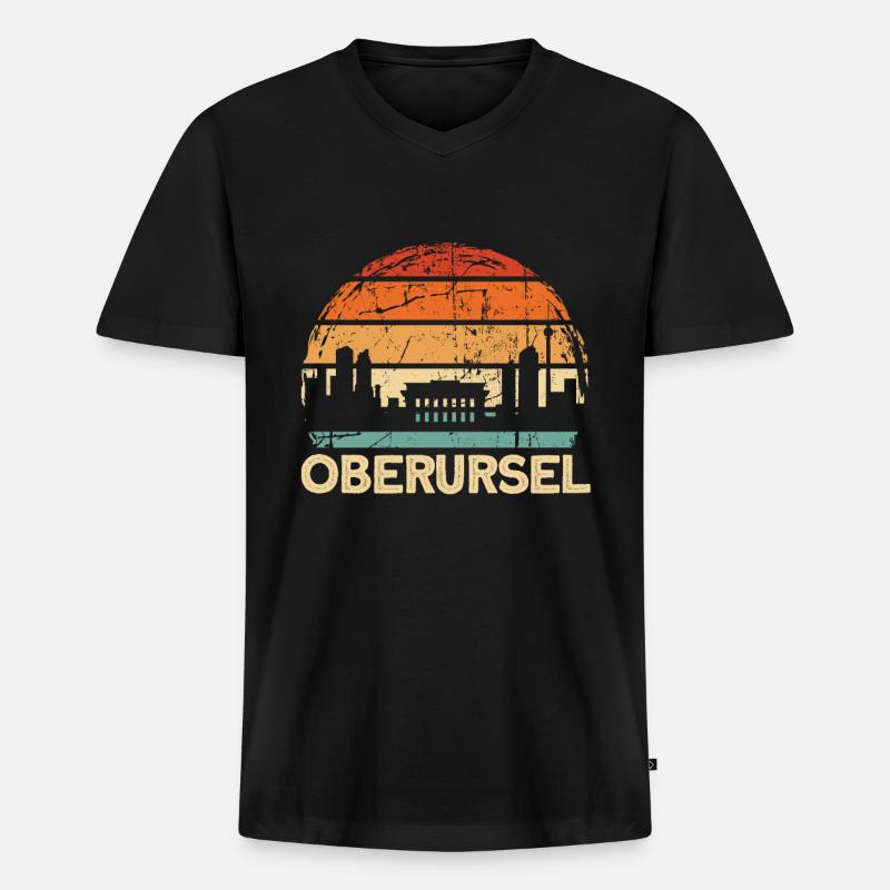 Oberursel - Männer Premium Bio T-Shirt mit V-Ausschnitt - Schwarz