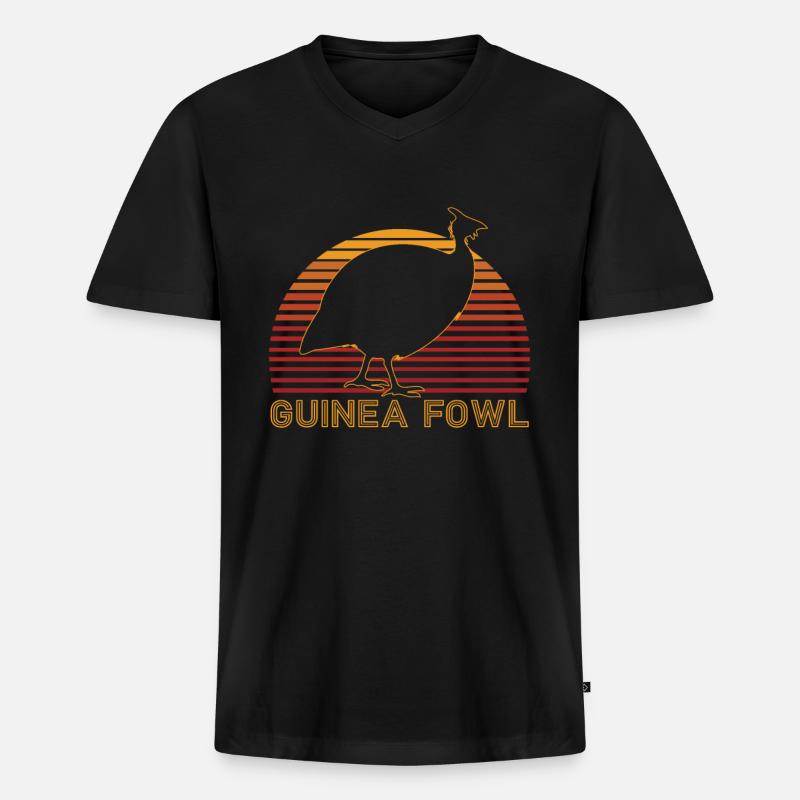 Perlhuhn - Männer Premium Bio T-Shirt mit V-Ausschnitt - Schwarz