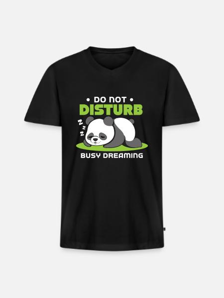 Don't disturb if you're dreaming - Men's Premium Organic T-shirt with V-neck - black