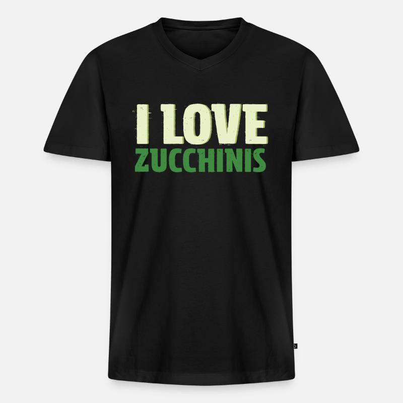 Zucchini - Männer Premium Bio T-Shirt mit V-Ausschnitt - Schwarz