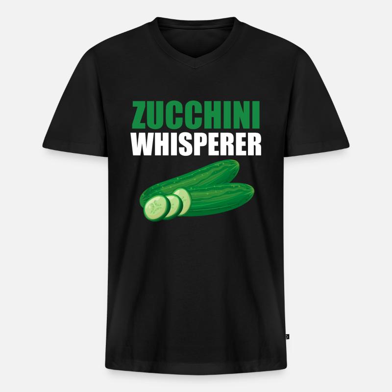 Zucchini - Männer Premium Bio T-Shirt mit V-Ausschnitt - Schwarz