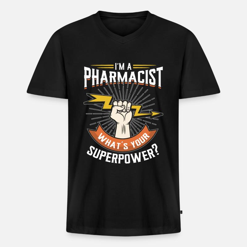 Apotheker - Männer Premium Bio T-Shirt mit V-Ausschnitt - Schwarz