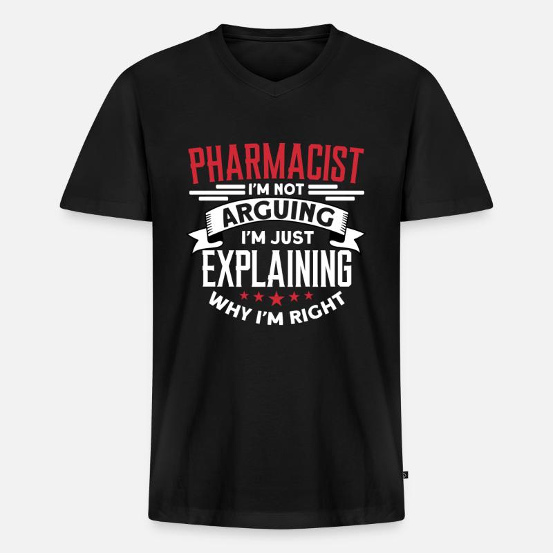 Apotheker - Männer Premium Bio T-Shirt mit V-Ausschnitt - Schwarz