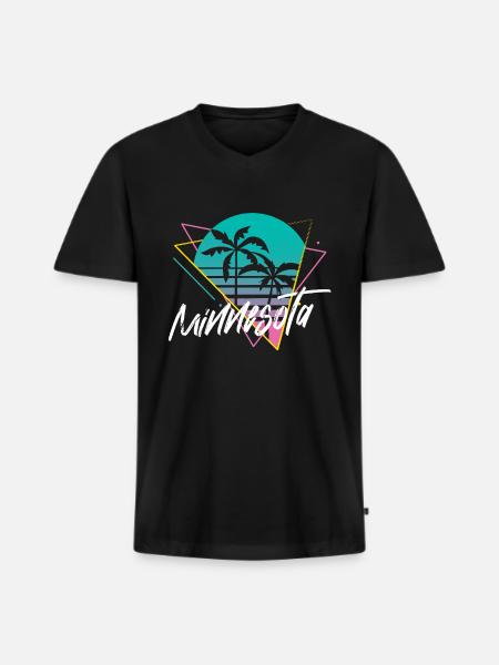 Minnesota - Men's Premium Organic T-shirt with V-neck - black