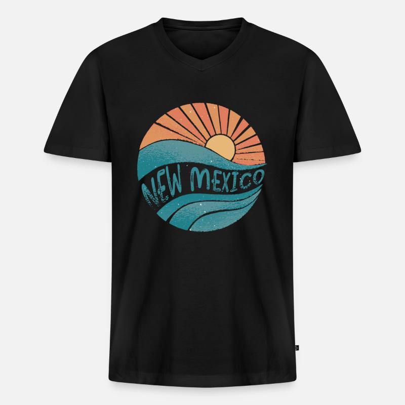 New Mexico - Männer Premium Bio T-Shirt mit V-Ausschnitt - Schwarz
