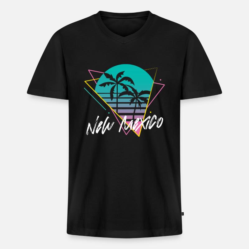 New Mexico - Männer Premium Bio T-Shirt mit V-Ausschnitt - Schwarz