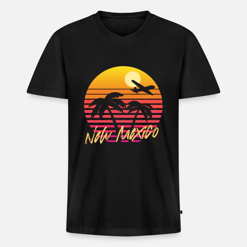 New Mexico - Männer Premium Bio T-Shirt mit V-Ausschnitt - Schwarz
