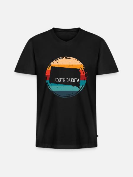 South Dakota - Men's Premium Organic T-shirt with V-neck - black