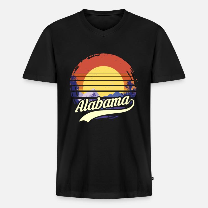 alabama - Männer Premium Bio T-Shirt mit V-Ausschnitt - Schwarz