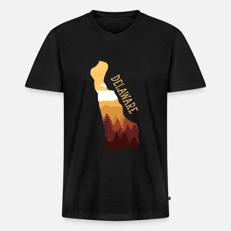 delaware - Männer Premium Bio T-Shirt mit V-Ausschnitt - Schwarz