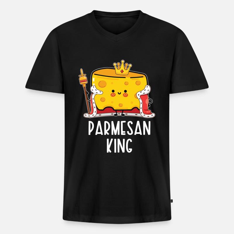 Parmesan - Männer Premium Bio T-Shirt mit V-Ausschnitt - Schwarz