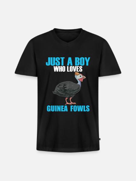 Perlhühner Perlhuhn Guinea Fowl - Men's Premium Organic T-shirt with V-neck - black