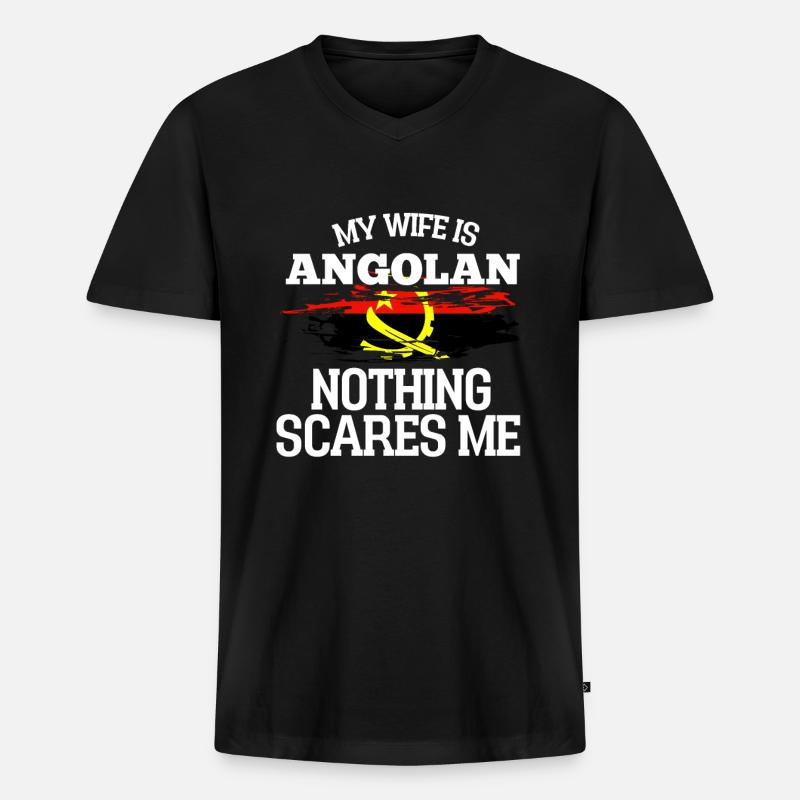 Angola Ehefrau - Männer Premium Bio T-Shirt mit V-Ausschnitt - Schwarz