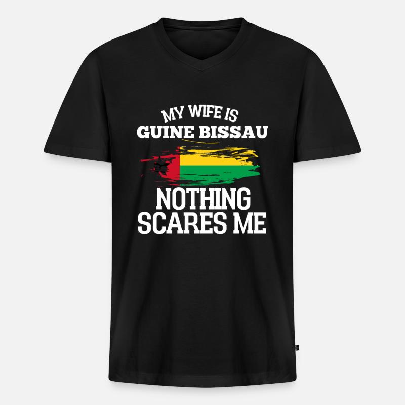 Guinea Bissau Ehefrau - Männer Premium Bio T-Shirt mit V-Ausschnitt - Schwarz