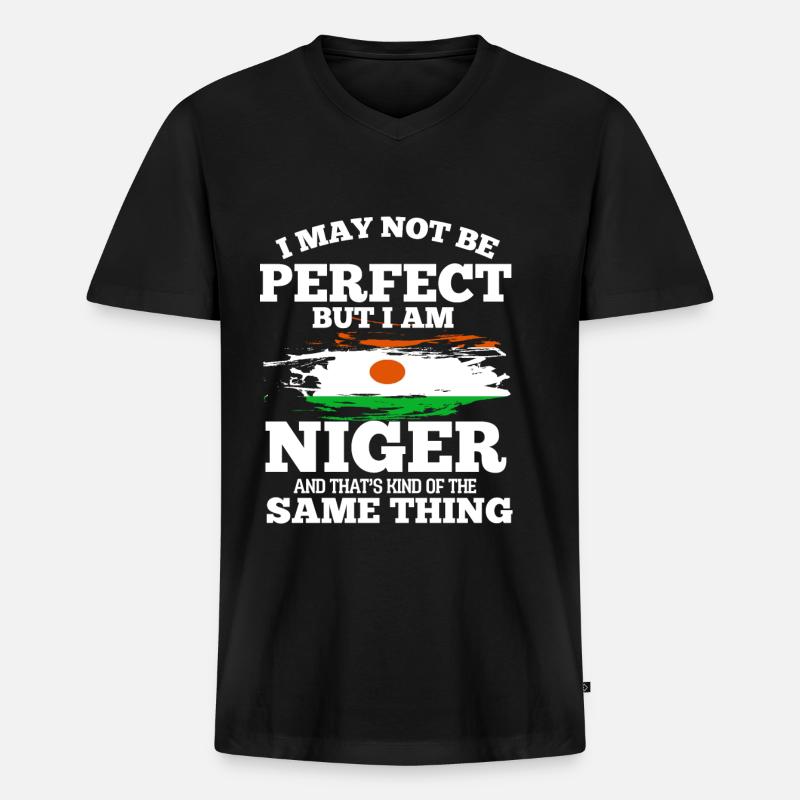 Niger - Männer Premium Bio T-Shirt mit V-Ausschnitt - Schwarz