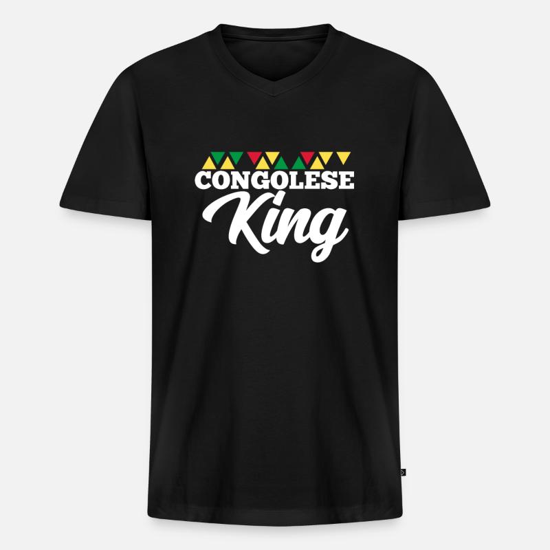 Kongo - Männer Premium Bio T-Shirt mit V-Ausschnitt - Schwarz