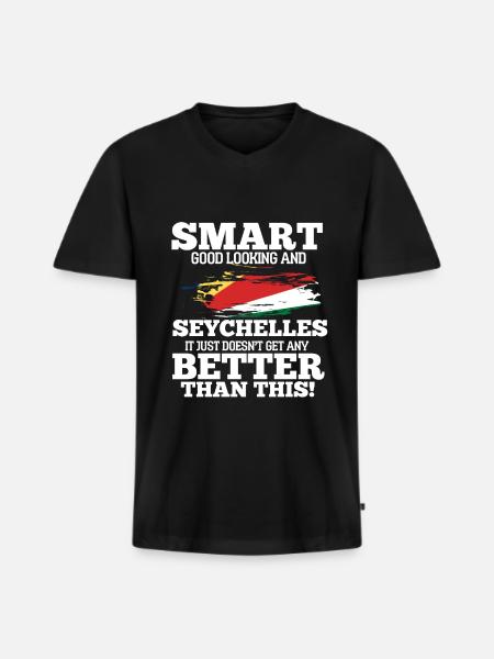 Seychelles - Men's Premium Organic T-shirt with V-neck - black