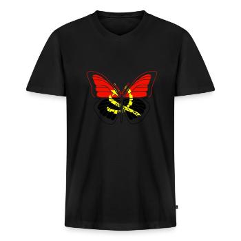 Angola - T-shirt encolure en V Premium bio Homme - noir - Devant - Nico (187cm)