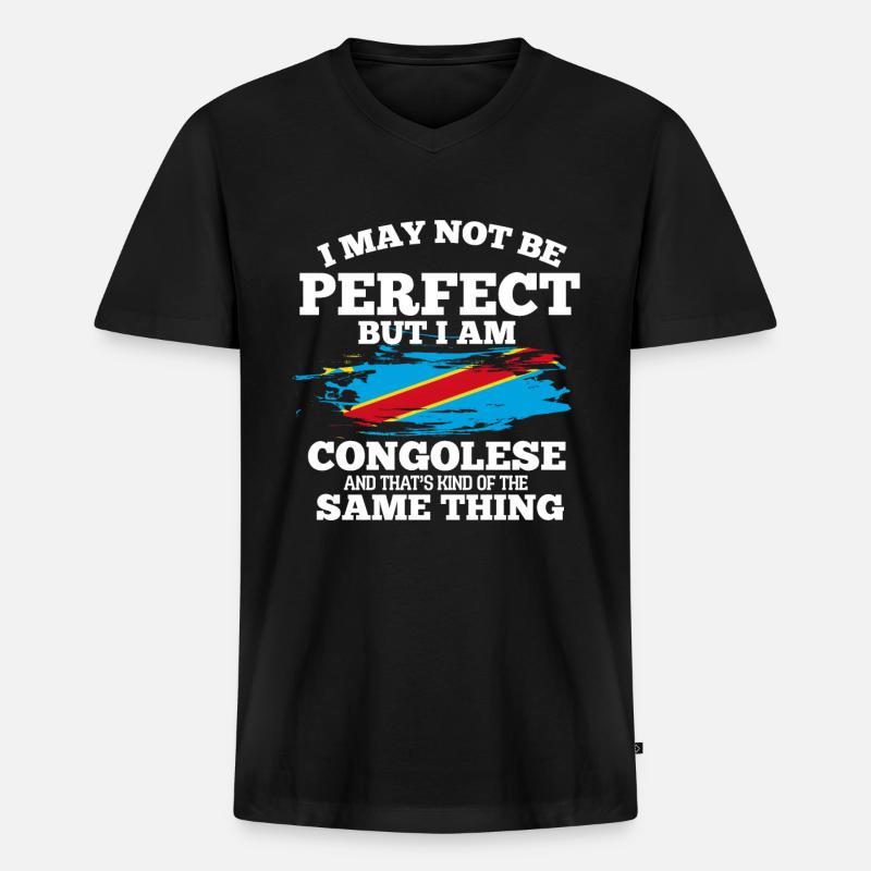 Kongo - Männer Premium Bio T-Shirt mit V-Ausschnitt - Schwarz
